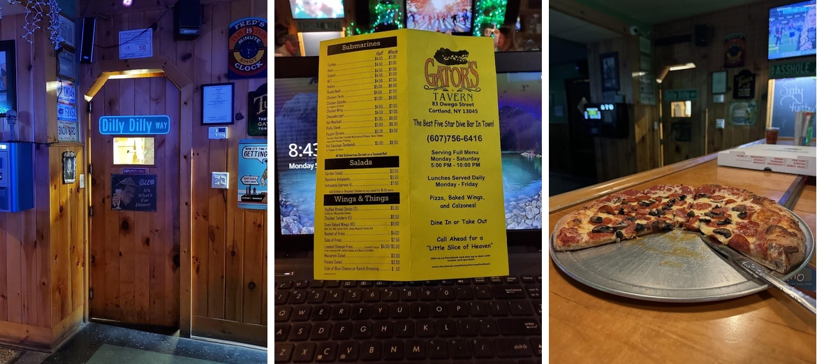 Gator's Tavern Menu