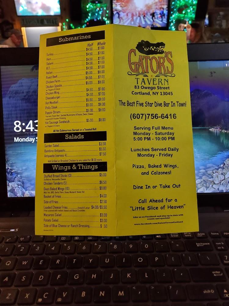 Gator's Tavern Menu image 1
